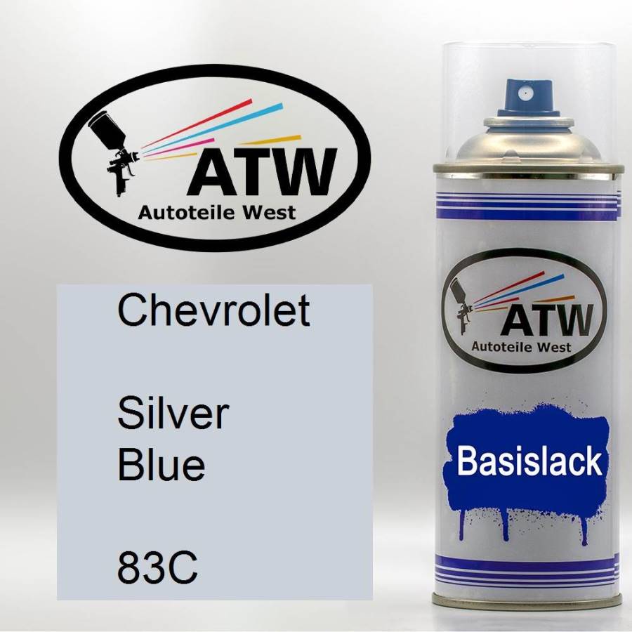 Chevrolet, Silver Blue, 83C: 400ml Sprühdose, von ATW Autoteile West.